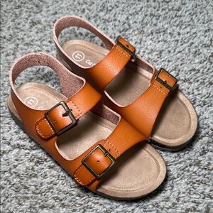Cat & Jack Kids' Brown Buckle Sandals Size 11